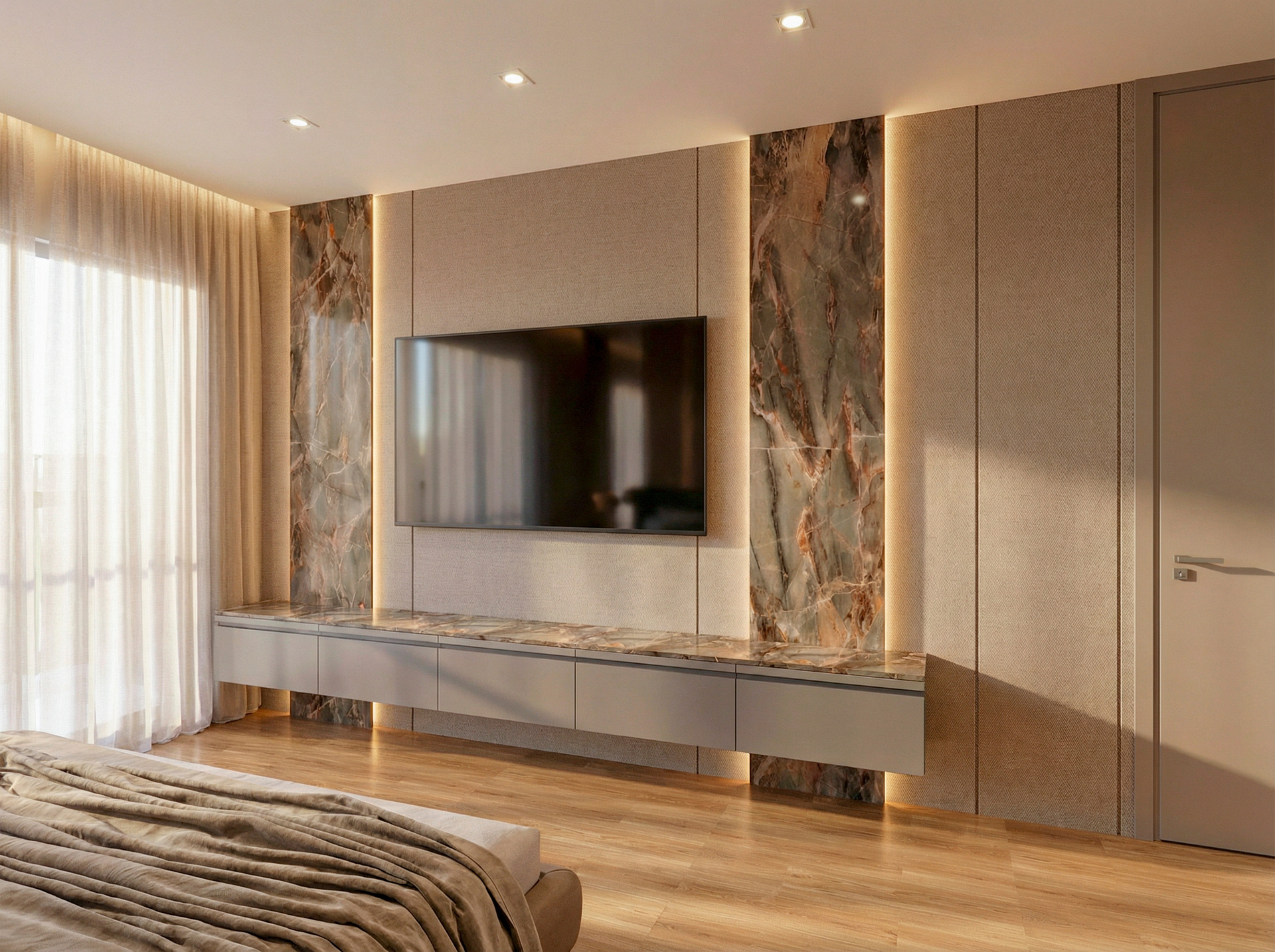 Suíte master – painel de TV